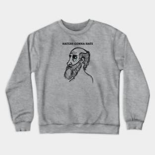 Sad Hippocrates (Transparent Small Print) Crewneck Sweatshirt